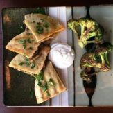 Lebanese Lamb & Beef Arayes with Roasted Broccoli & Labneh